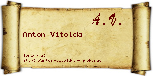 Anton Vitolda névjegykártya